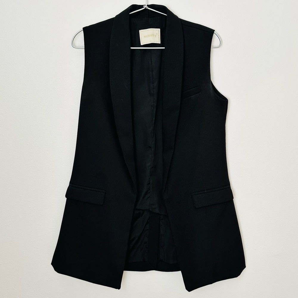 Vintage Achielry black single-breasted sleeveless blazer - Picture 6 of 8